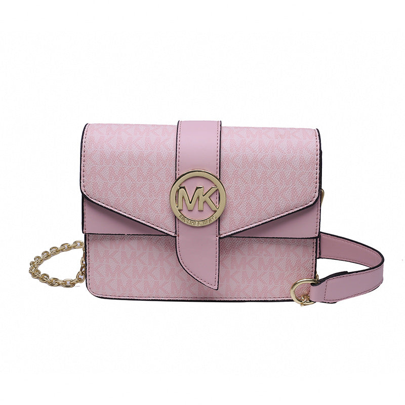 Nuevo bolso cruzado de moda 2025, con letras pequeñas cuadradas de un solo hombro texturizado, con cadena, bandolera de gran capacidad