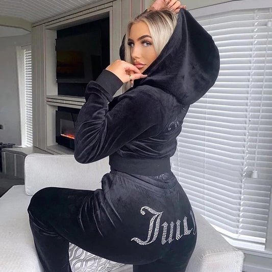 Conjunto Chándal Mujer 2 Piezas Juicy | Hoodie + Pantalón Terciopelo