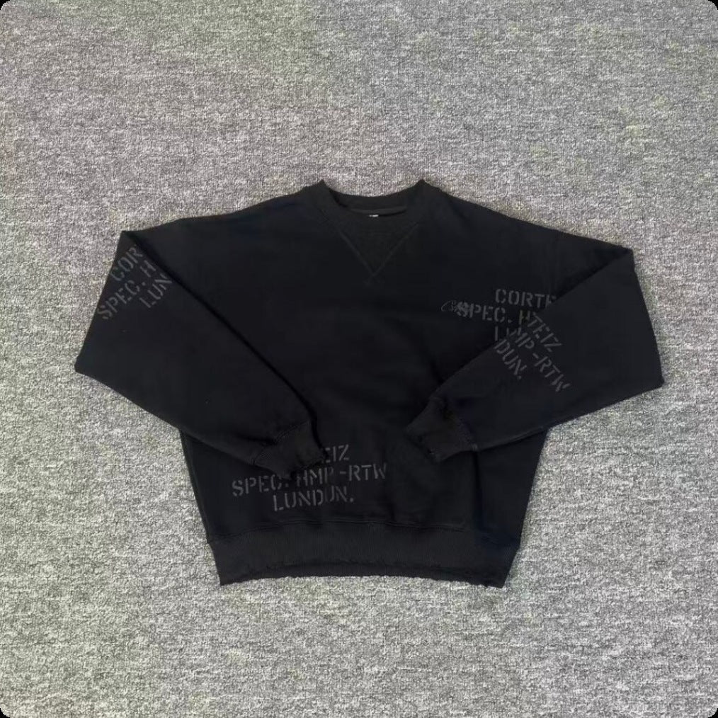 New 2025 cross-border set with embroidered minimalist lettering, high-street fashion loose cardigan, hoodie, and casual pants