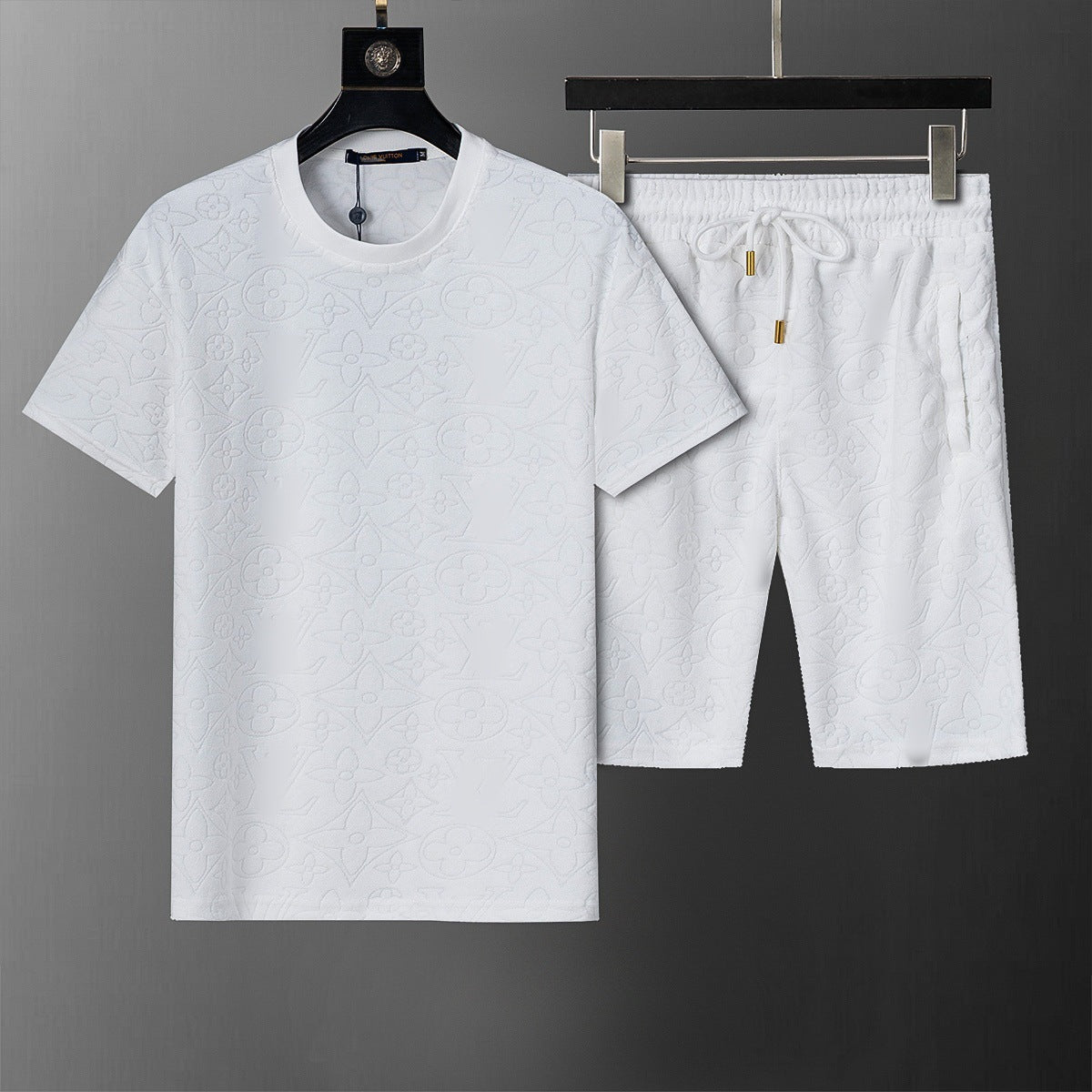 ()25 nuevos pantalones cortos B familia G Jacquard Moda casual Traje de comercio exterior para hombres y mujeres Trajes de primavera para hombre