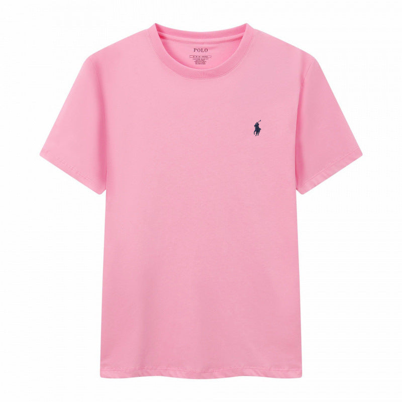 T-shirt homme coton brodé manches courtes décontracté