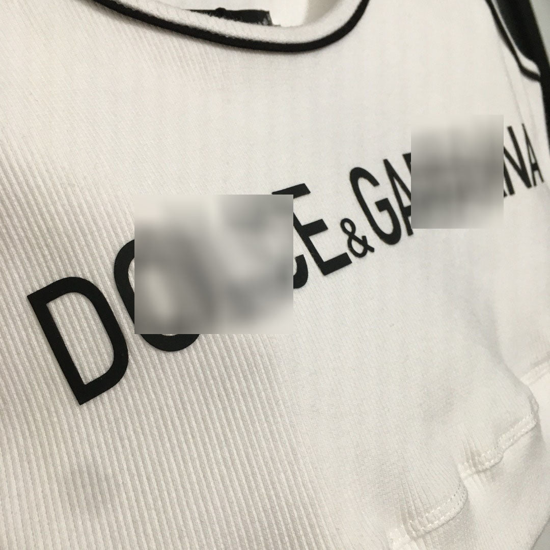 2025 Summer Nanyou New Fashion Logo Capa interior con letras desplazadas, listas ranuradas algodón puro chaleco casual versátil