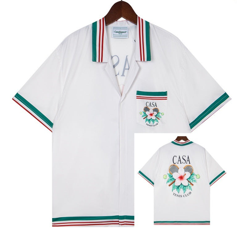 Set de camiseta de manga corta con letras de un partido de fútbol CASA de primavera/verano, jersey holgado y de moda para hombres