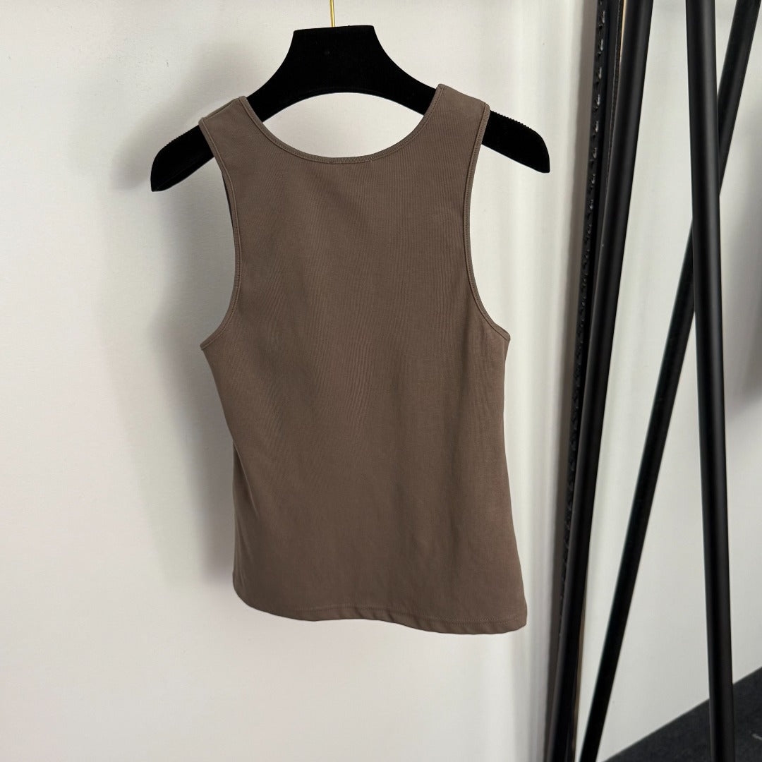 Top donna ricamato YSL | Cotone leggero