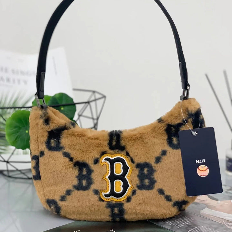 Bolso de la MLB coreana edición completa en relieve en relieve bolso sencillo de NY de moda versátil casual para mujer, novedad