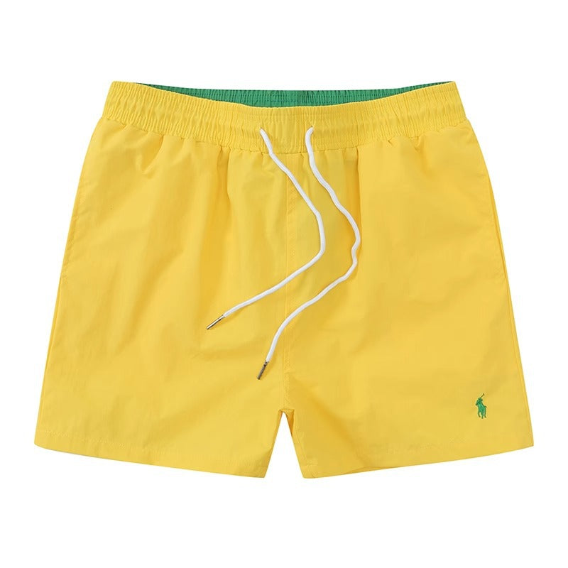 Polo de playa masculino de verano 2026 Shorts surf de tres puntas bordados con cordones Rápido Pantalones deportivos holgados Casual para casa