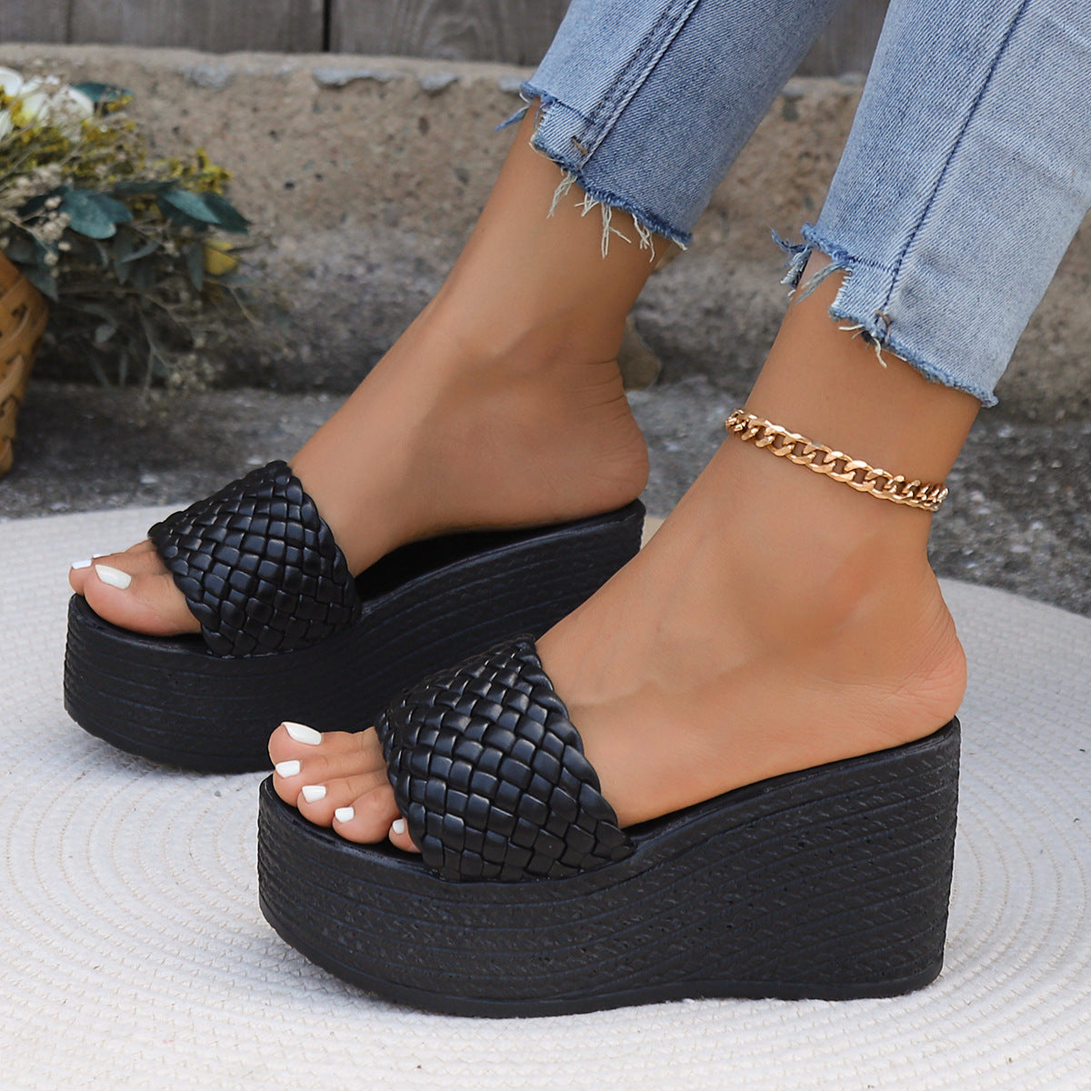 Nuevos zapatos de mujer de talla grande superventas transfronterizas, zapatillas de plataforma casuales para mujer a la moda, sencillas y versátiles