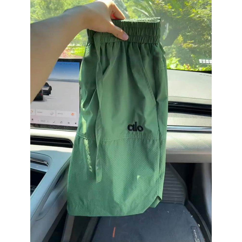 Pantalones Cortos Deportivos Seda Hielo Bordados Hombre | Secado Rápido