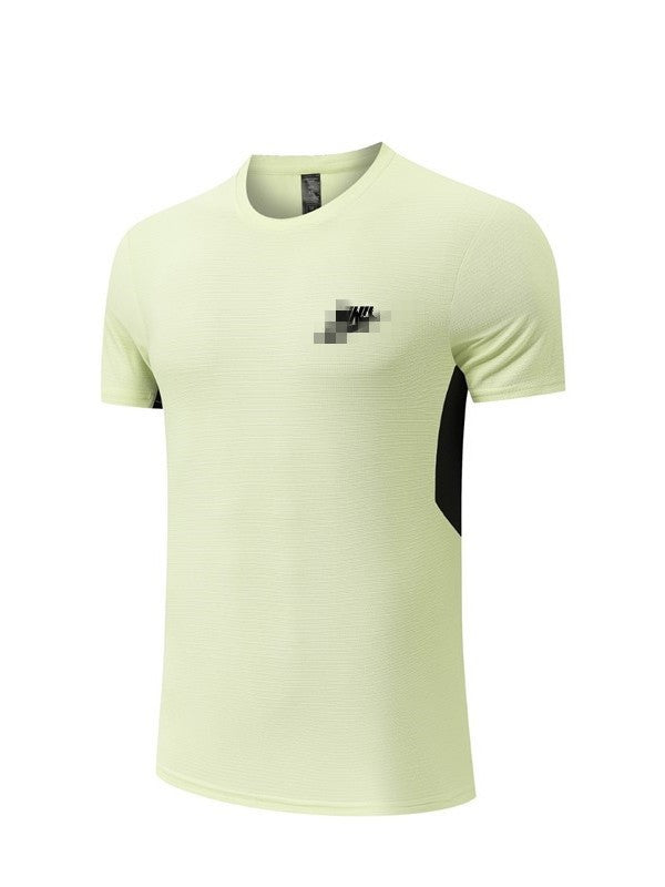 Bestseller de exportación: deportes, entrenamiento casual suelto, camiseta de cuello redondo transpirable de verano, manga corta, ejercicio para correr y secado rápido