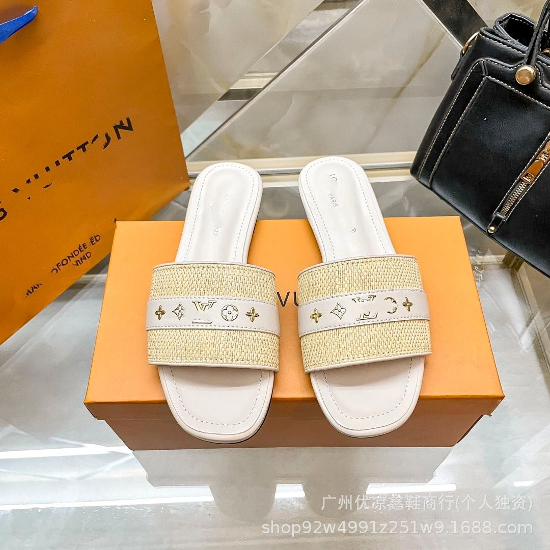 Sandalias Planas Monogram Mujer | Punta Descubierta | Verano 2026