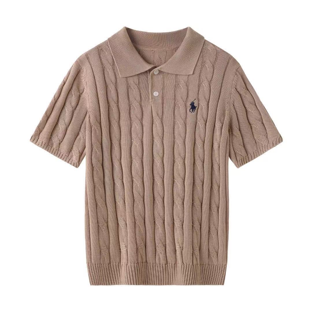 L Polo de manga corta bordado de punto trenzado y en todo rugoso para hombres y mujeres, verano, talla 48, 100, 90 piezas, 05-05-2026
