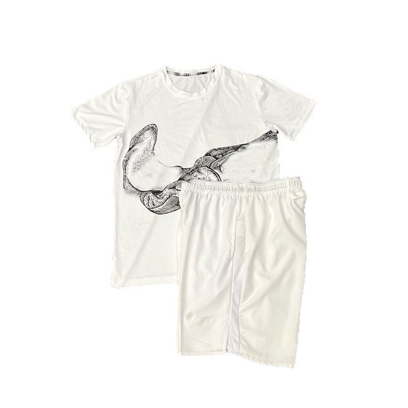 Men's Sportswear Set | Quick-Dry Ice Silk T-Shirt + Shorts