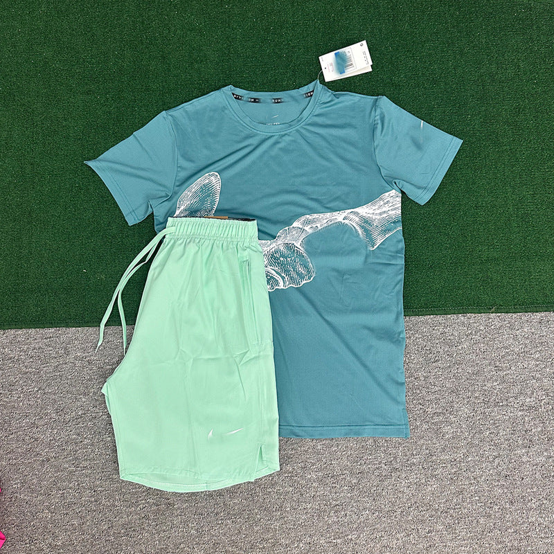 Conjunto Deportivo Manga Corta y Shorts Verano | Seda de Hielo Transpirable