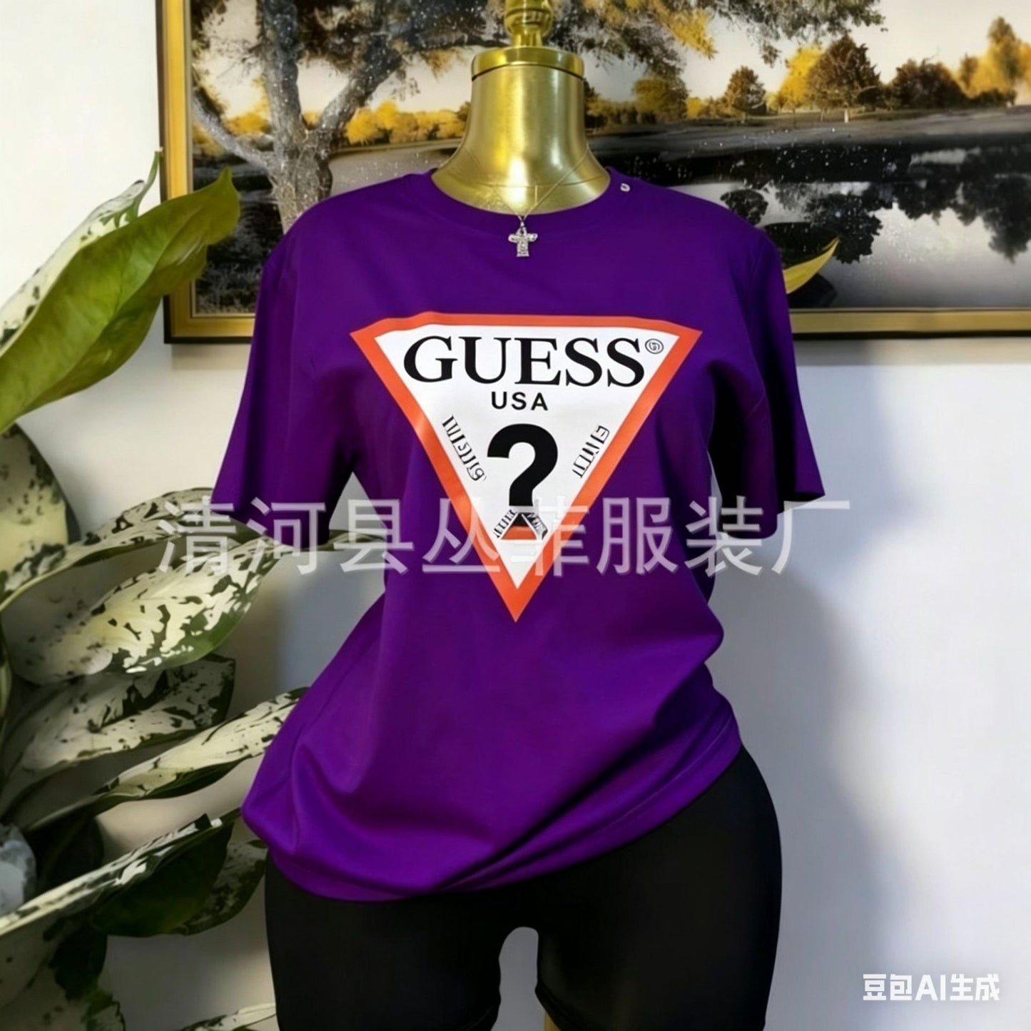 Camiseta europea de algodón transfronteriza, nueva al estilo europeo y americano, camisa versátil de algodón puro de media manga, camiseta de verano, estampado perezoso