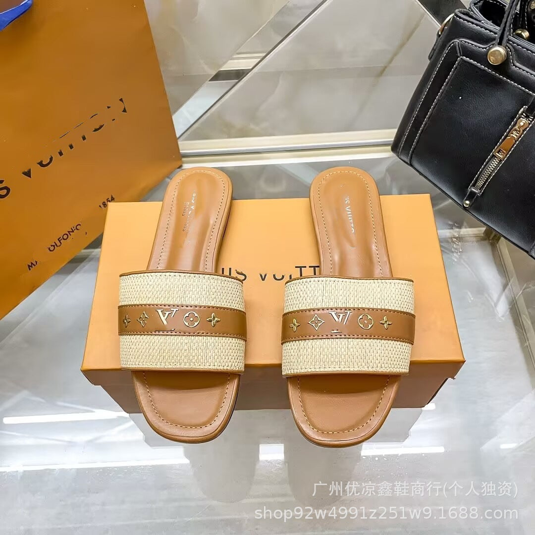 Sandalias Planas Monogram Mujer | Punta Descubierta | Verano 2026