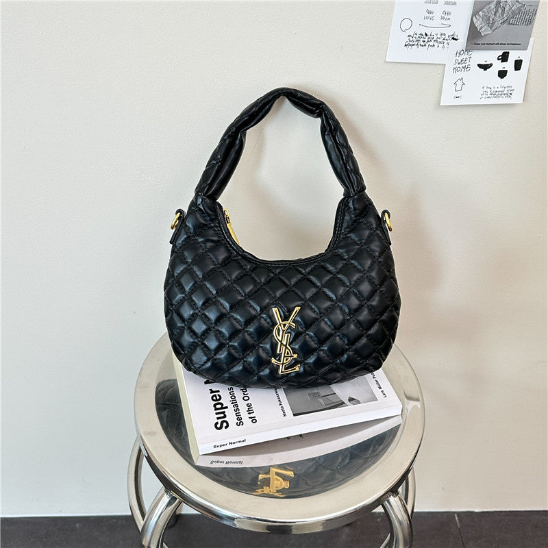 Bolso cruzado de un solo hombro bordado con diseño de bolso transfronterizo para mujer, diseño de bolso de mano de nicho, con patrón de diamantes bordado y vendido