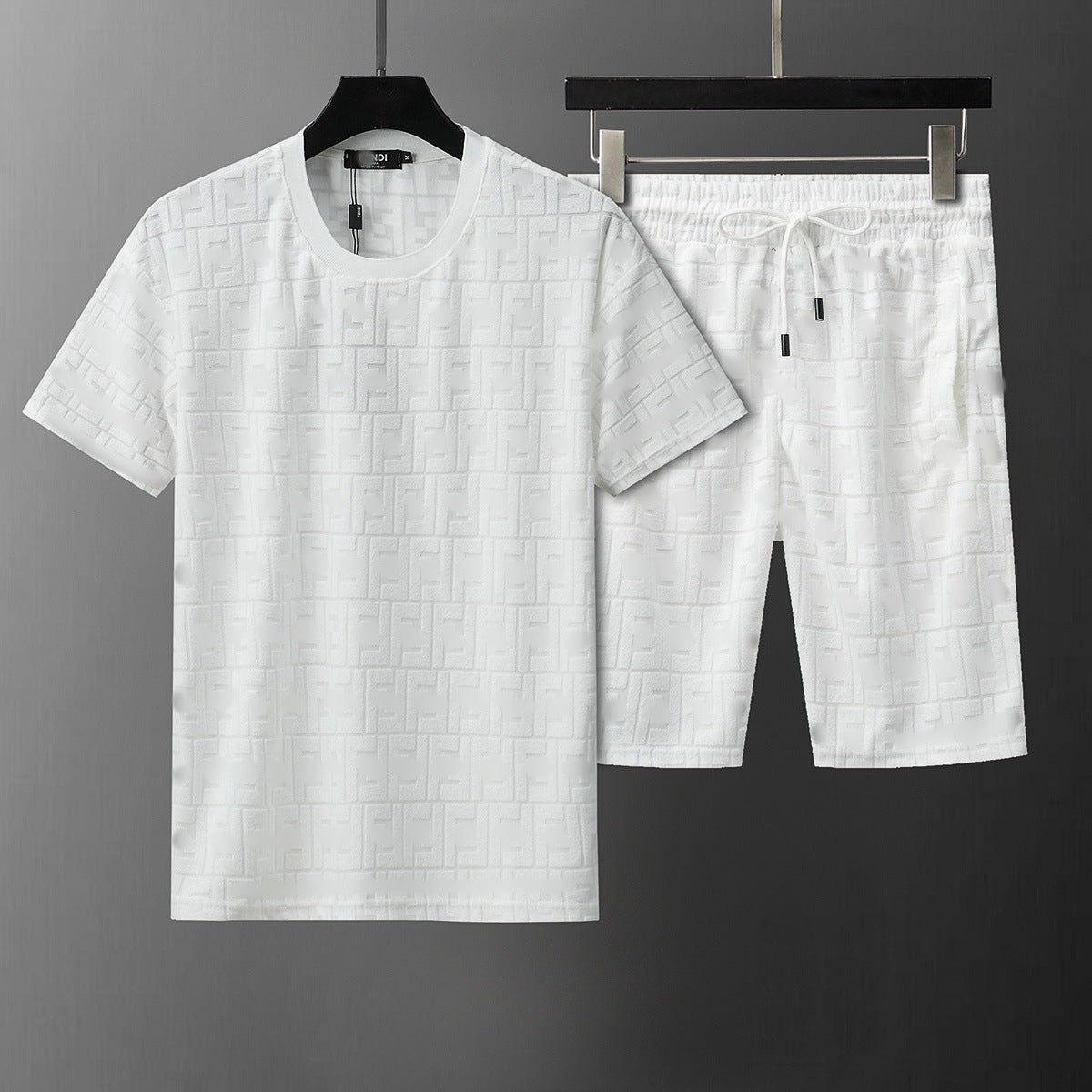 ()25 nuevos pantalones cortos B familia G Jacquard Moda casual Traje de comercio exterior para hombres y mujeres Trajes de primavera para hombre