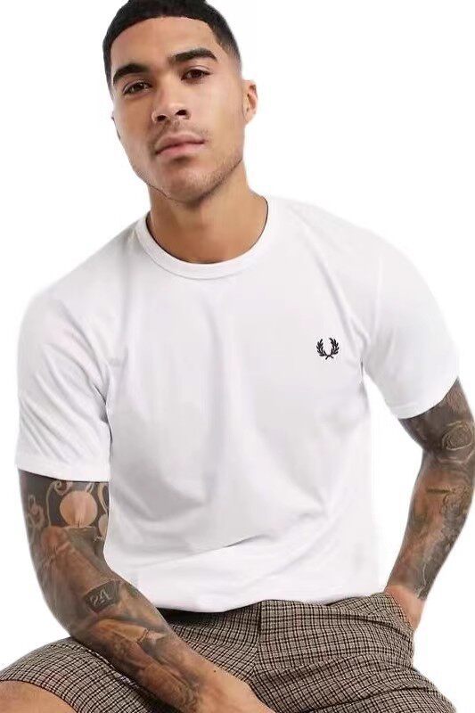FP Pai Rui Mai Sui camiseta de moda unisex blanca de talla grande y casual de manga corta con tirantes en los hombros