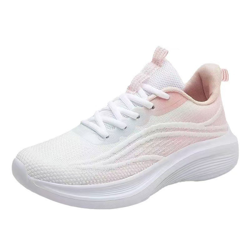 Nuevos zapatos casuales transpirables de malla antideslizante de suela antideslizante para primavera y otoño, versión coreana, zapatos ultraligeros versátiles para correr para mujer al por mayor