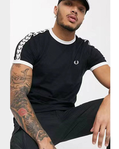 FP Pai Rui Mai Sui camiseta de moda unisex blanca de talla grande y casual de manga corta con tirantes en los hombros