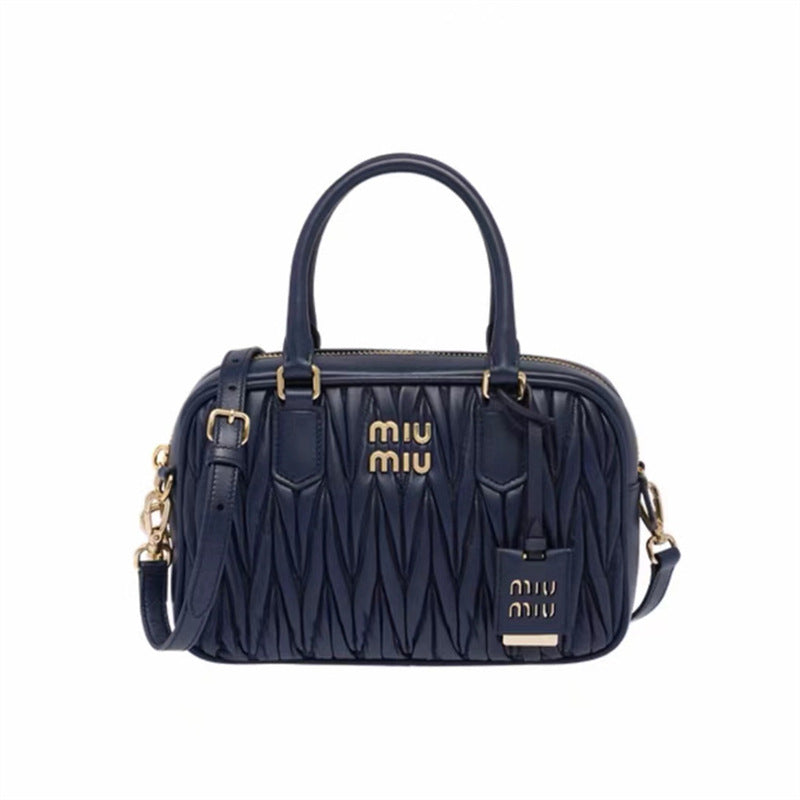 Women's Boston Bag MM | Pleated Design | No Box