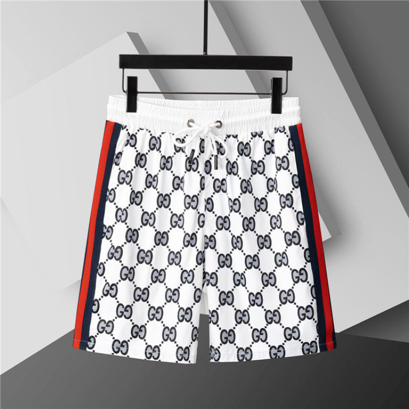 Nuevos pantalones cortos 3D transfronterizos para verano, pantalones cortos de playa de cinco puntas con cinturón, ropa masculina, unisex, versátil y transpirable, estilo británico de moda en comercio exterior