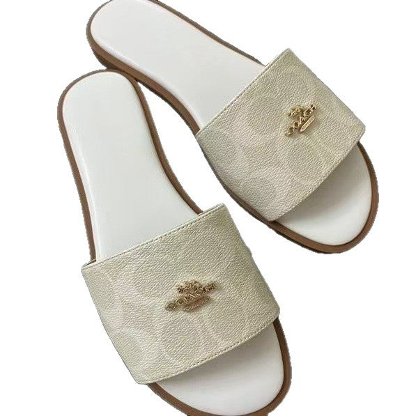 Verano 2026 Nueva Moda Abrigo Zapatillas Zapatillas Planas Zapatillas de playa Cómodas Ligeras y Abiertas Zapatillas de Noche Ligeras y Apertura De Verano 2026