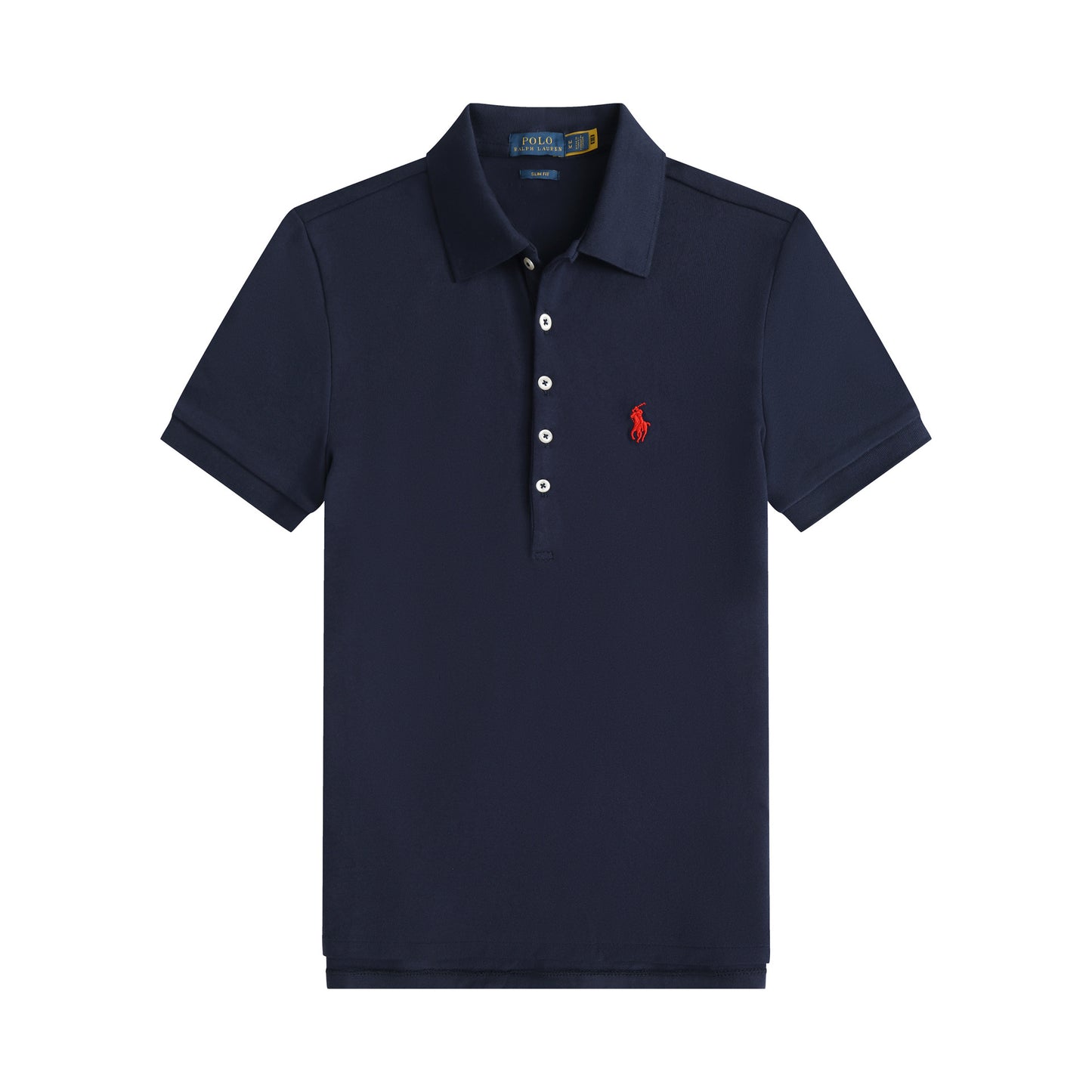 Logo de Summer Little Horse 2026: Polo de manga corta para mujer, camisa Paul de mujer de cinco botones ajustada, camiseta de algodón puro con cuello abatible