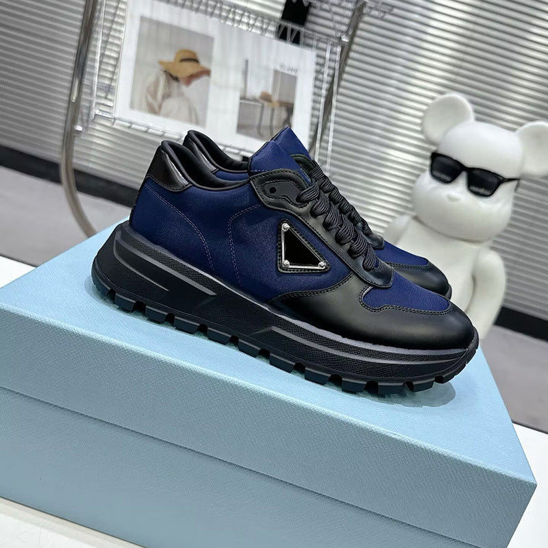 Zapatillas Spot P, nueva marca triangular, cordones de cuero informales, ropa baja, comercio internacional transfronterizo masculino de suela gruesa