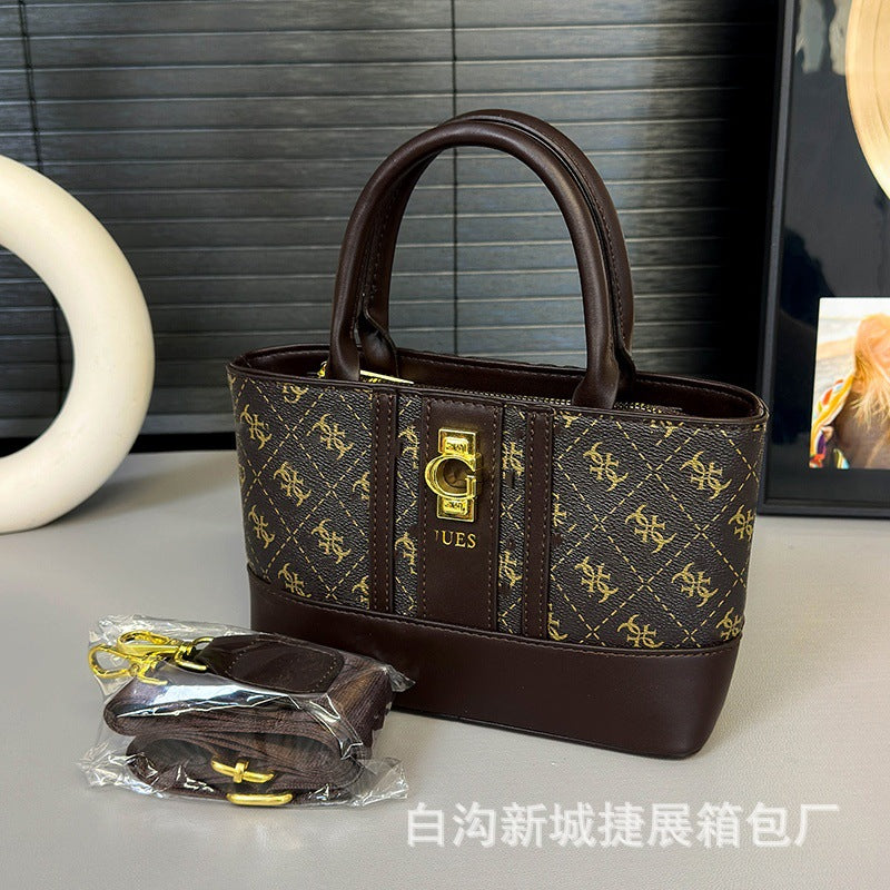 Bolso de mujer superventas impreso en Europa y Estados Unidos 2026 nuevo bolso cruzado ancho de tira cruzada de gran capacidad para mujer