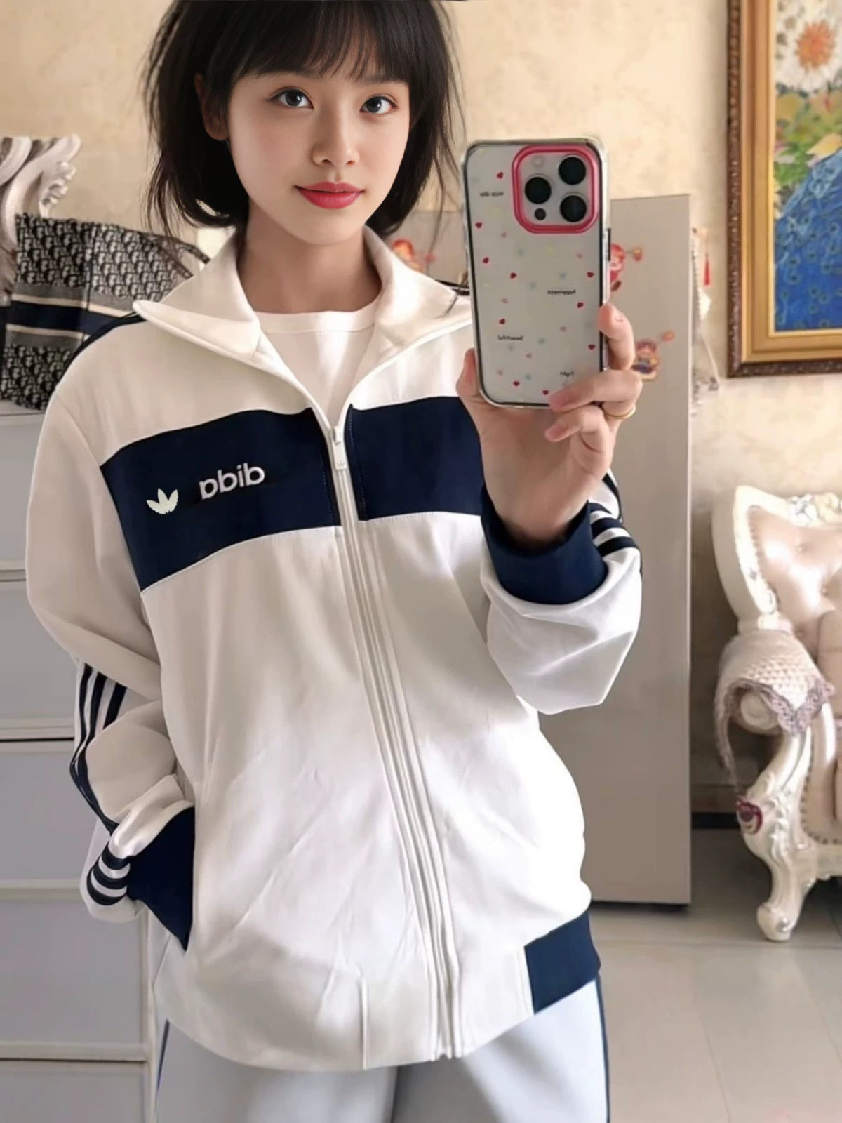 Chaqueta De Cuello Alto Mujer AD | Tres Rayas