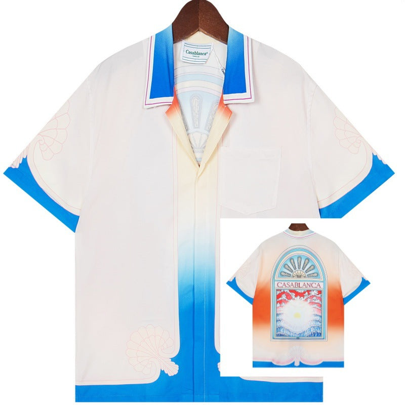 Set de camiseta de manga corta con letras de un partido de fútbol CASA de primavera/verano, jersey holgado y de moda para hombres