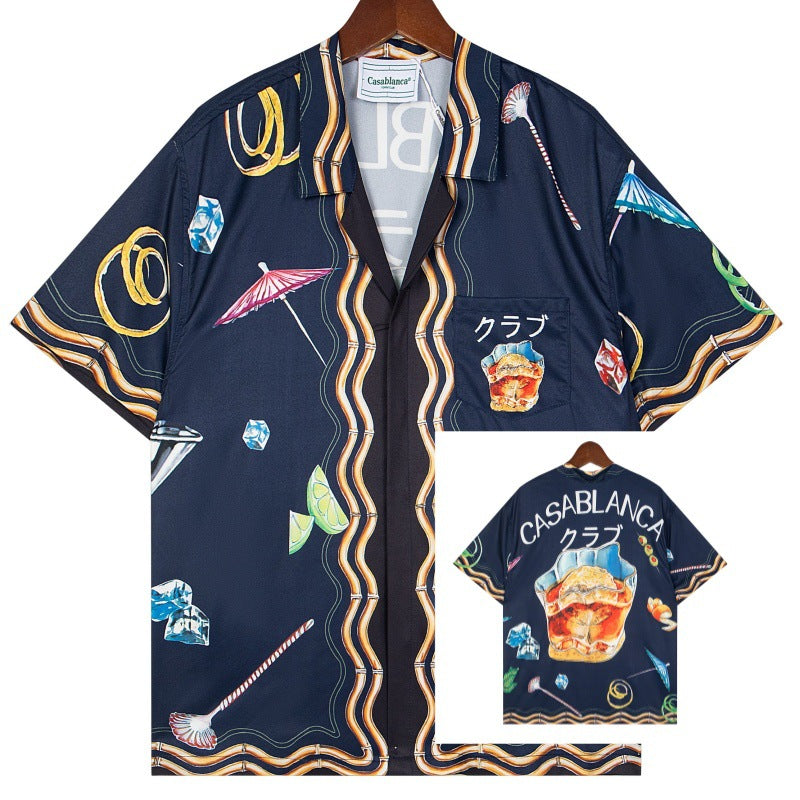 Set de camiseta de manga corta con letras de un partido de fútbol CASA de primavera/verano, jersey holgado y de moda para hombres