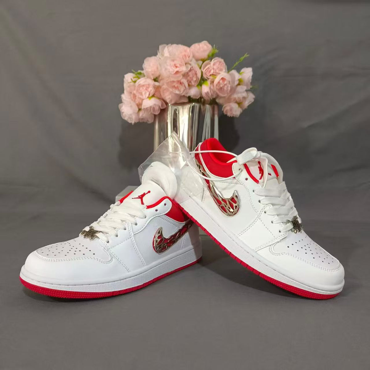 N Unisex Black and White AJ1 Sneakers | With Box
