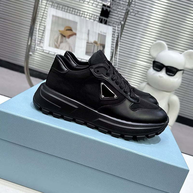 Zapatillas Spot P, nueva marca triangular, cordones de cuero informales, ropa baja, comercio internacional transfronterizo masculino de suela gruesa