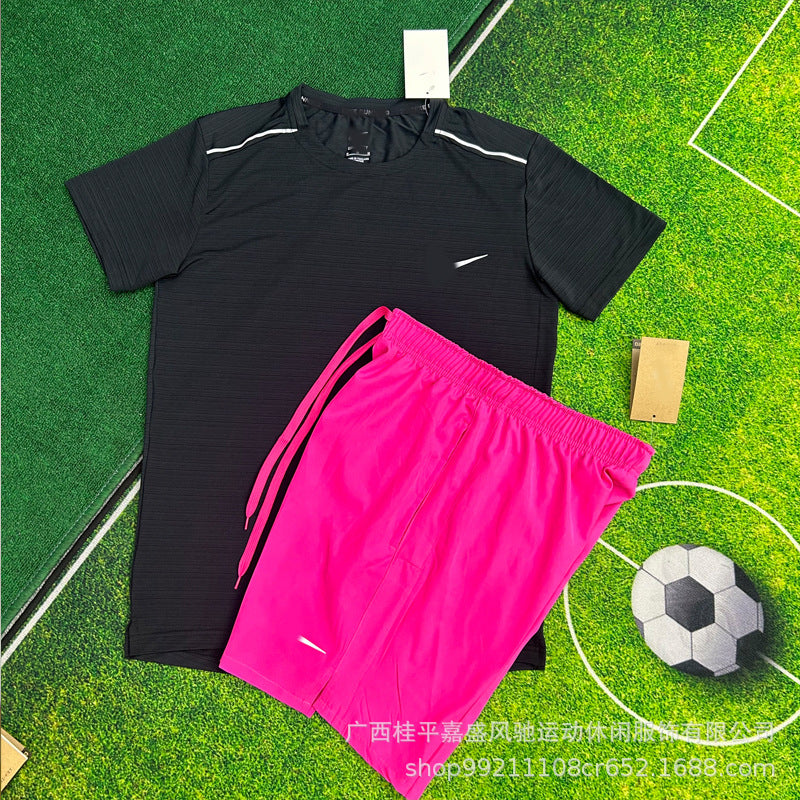 Pantalones cortos deportivos transpirables para hombre, deportes tejidos y transpirables, entrenamiento de atletismo para estudiantes, entrenamiento de atletismo, carrera, fitness, traje de secado rápido para hombres