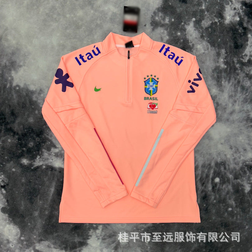 Veste brésilienne, coupe-vent à capuche, veste imperméable coupe-vent, usine d'articles de sport, vêtements d'entraînement de football en gros