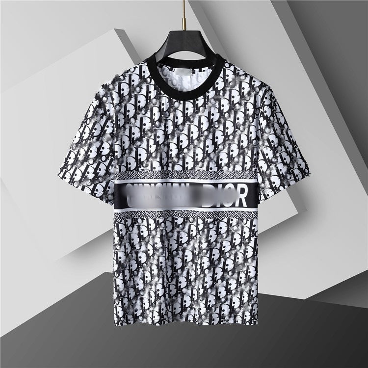 Camiseta de repuesto de algodón de lujo de alta gama transfronteriza, de manga corta de cuello redondo, moda veraniega, dropshipping casual versátil 1