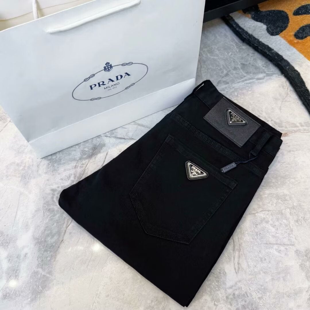 PRADA Pantalones Negros Ajustados Hombre