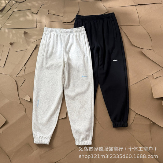 Nuevo outono NOCTA silicona pequeña etiqueta DeakeNK serie de pato masculino co-marcado, pantalones de chándal casuales