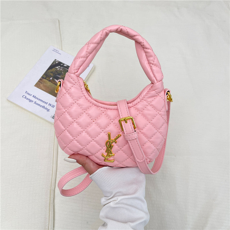 Bolso cruzado de un solo hombro bordado con diseño de bolso transfronterizo para mujer, diseño de bolso de mano de nicho, con patrón de diamantes bordado y vendido