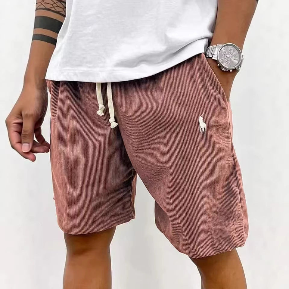 Pantalones Cortos Hombre | Deportivos Pana Bordado Pony Casual 2026