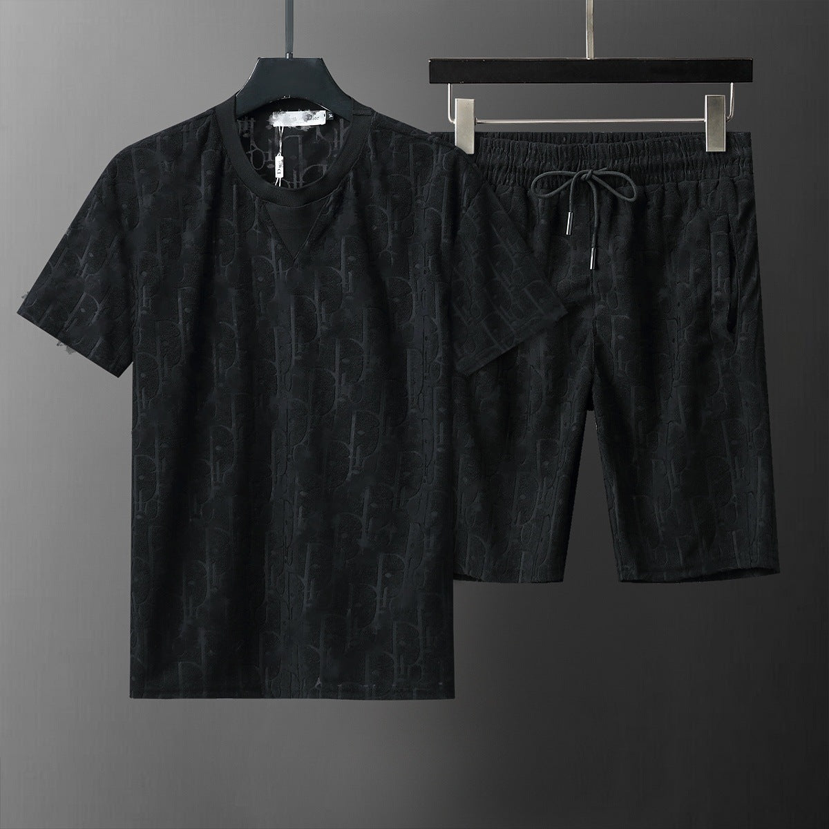 ()25 nuevos pantalones cortos B familia G Jacquard Moda casual Traje de comercio exterior para hombres y mujeres Trajes de primavera para hombre