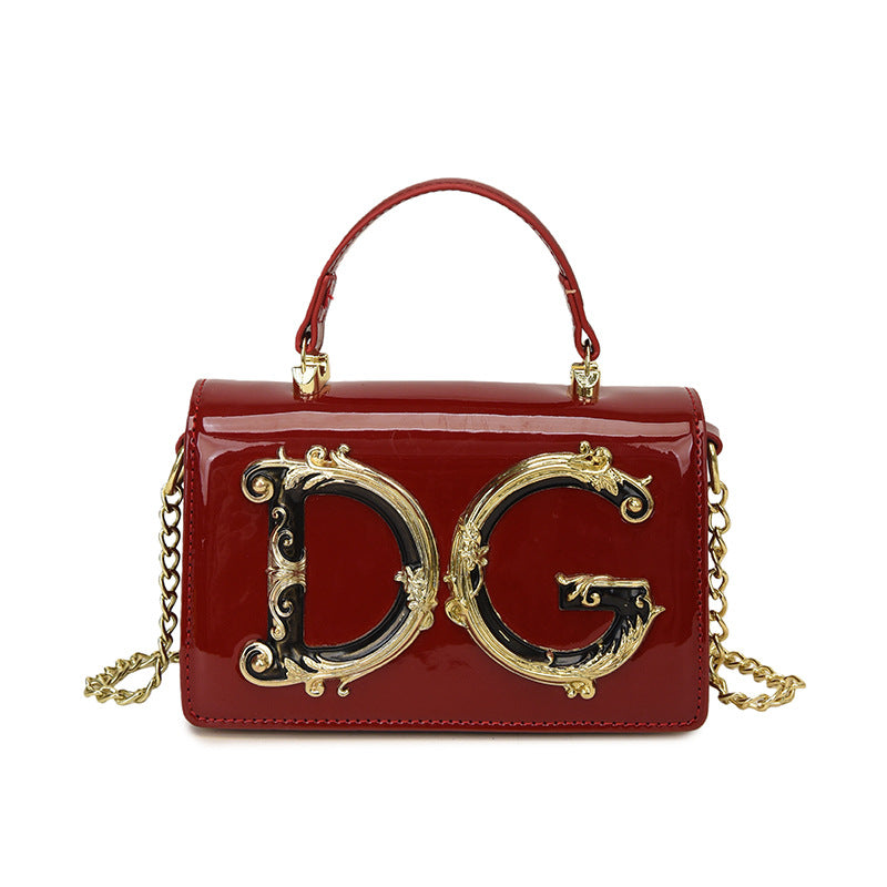 Borsa donna in vernice | Tracolla a catena sera moda versatile | Senza scatola
