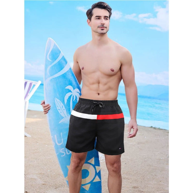 Pantalones cortos holgados de tres puntos surf con impresión digital 3D, pantalones de playa de secado rápido para la playa, pantalones de baño para hombre, deportes en casa