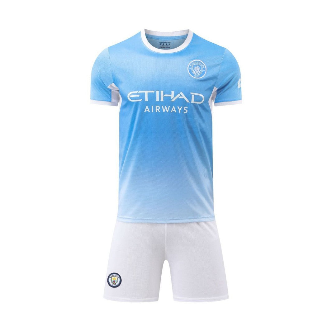 26 27 Camiseta de local del Manchester City, set de equipación de fútbol de la Premier League 9 de Haaland, equipación de entrenamiento infantil, nueva camiseta