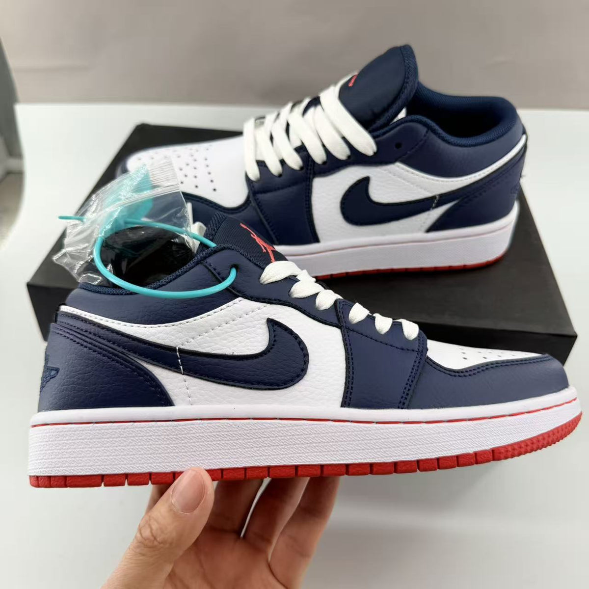 N Unisex Black and White AJ1 Sneakers | With Box