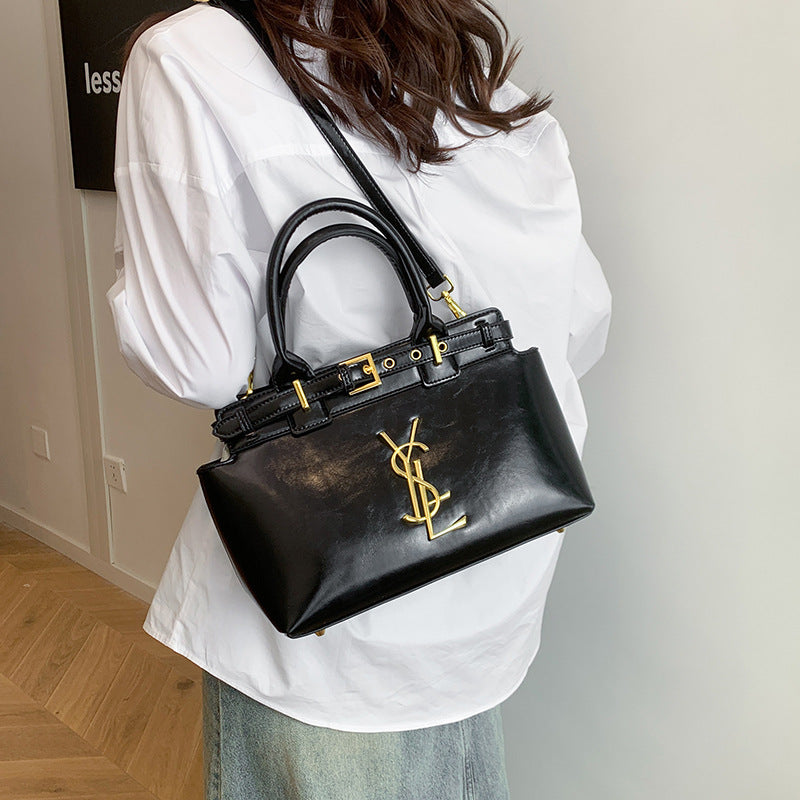 Bolso de mujer de alta gama y gran capacidad, nuevo bolso vintage vintage elegante de 2026, versátil y de moda bandolera de un solo hombro