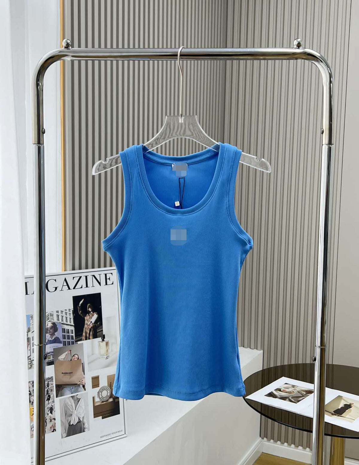 Women's Ribbed T-Shirt LO | Embroidered Cotton
