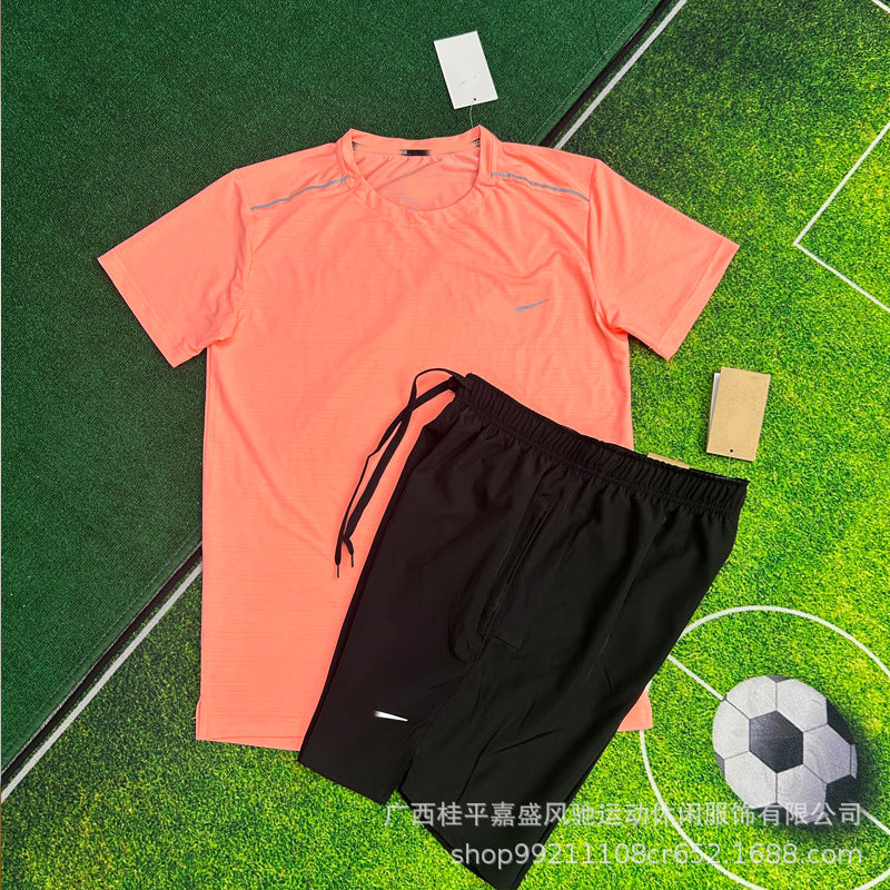 Pantalones cortos deportivos transpirables para hombre, deportes tejidos y transpirables, entrenamiento de atletismo para estudiantes, entrenamiento de atletismo, carrera, fitness, traje de secado rápido para hombres